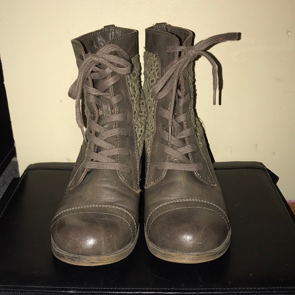 Distressed fall booties